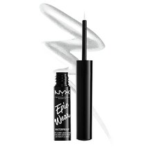NYX PROFESSIONAL MAKEUP Epic Wear 메탈릭 리퀴드 라이너 오래 지속되는 방수 아이라이너 - 건 메탈, Metallic, Silver Metal