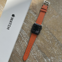 제이데코 애플워치 호환 기본 가죽 스트랩, 오렌지