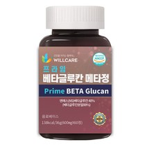윌케어 프라임 베타글루칸 메타정 발효 600mg x 60정, 1병