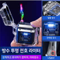 1개 /1+1개 usb 방수라이터 쌍전호 라이터 휴대용 방풍 라이터, 야외방수 C타입 중전 쌍전호 라이터, 블랙*1