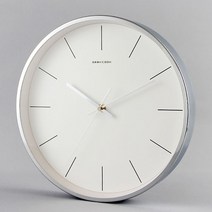 큐랑 북유럽 심플 벽시계 30cm, 실버