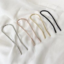 0028 메탈 U 핀 비녀 유 자핀 삔 머리 꽂이 똥 머리 당고 긴머리 로우번 업스타일, 실버