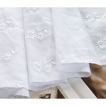 썬플라워 아사60수 케미컬자수 화이트 60인치