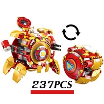 디즈니 marvel iron man 아크 리액터 레킹 볼 캡틴 아메리카 쉴드 벽돌 75976 Overwatchings 빌딩 블록 장난감 어린이 선물, Ironman-nobox, 규격 없음