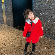 디셈버 밍크넥 자수원피스 크리스마스원피스 베이비돌원피스 기모ops