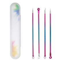 블랙헤드 제거기 값 4pcs 세트 리무버 페이스 케어 여드름 리무버 도구 숟가락 1세트, CS