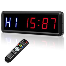 복싱타임벨 복싱타이머 주싯수 크로스핏 간격 타이머 카운트 다운/업 시계 1.5 "6 자리 LED 체육관 스, 02 EU Plug