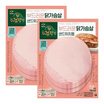 cj 간단한 더건강한 닭가슴살 샌드위치햄 90gX2개 야식 점심 도시락 소풍 김밥 술안주 자취 묶음, 2set