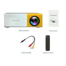휴대용 프로젝터 Yg300 pro led 미니 는 1080p hdmi 호환 usb 오디오 홈 미디어 비디오 플레이어 홈 led 를, 노란색 흰색, 나는 플러그