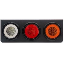 대성부품/24V C-면발광 3구 데루등/원형/LED/트레일러/덤프/추레라/화물차/대형트럭/브레이크등/교체용/개조용/DIY/세트/앗세이/완셋트, C-면발광3구철판(조수석)