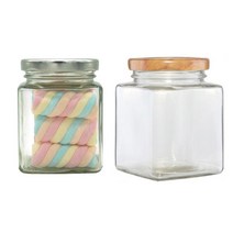 [유리병] 사각꽃차310 1개 310ml, 흰색마개