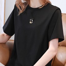 데일로엔 여성 라운드넥 5 포인트 반팔티