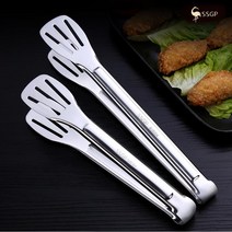 스텐 셀러드 집게 버터플라이 3구 식품 고기 야채 브레드 빵 삼겹살 집게 조리용, 중형 240mm