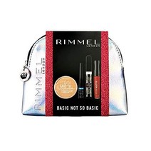 Rimmel Basic Not So Silver Make Up Bag Gift Set (includes Stay Matte Powder Exaggerate Waterproof Li, Basic Not So Basic