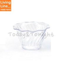Kitchen 업소용 플라스틱 빙수볼 간식 요거트볼 아이스크림 컵 팥빙수 그릇 화채 시리얼 접시, ♥Kitchen_PC디저트볼-투명♥, 1개