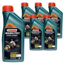 캐스트롤 마그네텍 합성엔진오일 5W-30 1L 6개, 1000ml