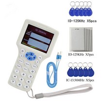 rfid복사기 rfid태그 10 주파수 NFC 스마트 카드 리더 라이터 RFID 복사기 125KHz 13.56MHz 액세스 제어 ID IC, 02 1pcCoiper10pcID5pcIC