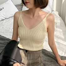 데일리 끈나시 민소매 골지 나시 레이어드 나시티