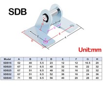 MAMAL 미니 실린더 조인트 장착 브래킷 MALLB SDB Y I FA FD U보어 16mm20mm25mm3m40mm, 02 SDB_01 MA MAL 16mm