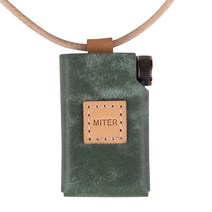 iFi Audio Go Blu 고 블루 미테르 케이스 이태리 가죽 보호 커버 (목걸이 줄 포함) MITER, 그린 이태리푸에블로가죽