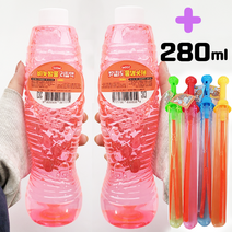 해피아이 비누방울 리필액 1000ml + 280ml 스틱 왕비누방울 1개 대형 비눗방울 만들기, 비누방울 보충액 500x2개+280ml 1개