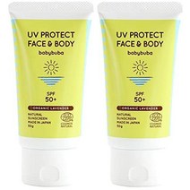 민감피부 선크림 babybuba 유기농 uv 우유 무첨가 크림 보호 페이스 앰프 body 자외선 차단제 spf 50+ 자외선 흡수제 없음 made in Japan 전신 1.8, 50g×2