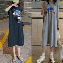 바보사랑 여성 민소매 포이나 프린팅 롱원피스 드레스.디작소
