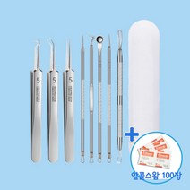 여드름 피지 압출기 핀셋 집게 바늘 얼굴 코 뾰루지 블렉헤드 비립종 짜는 도구, 1개