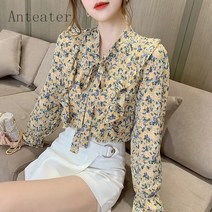 [Anteater]여성 봄 패션 잔꽃무늬 프릴 블라우스 오피스룩 nj9WJ311