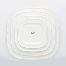 크레아트 레이스라인 정사각 라운드접시 4 size 엔틱 백색 도자기 플레이트