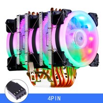IWONGOU-인텔 Lga1700 AMD 허리케인 4 핀 PWM 에어 쿨러 Cpu 냉각 팬 6 히트 파이프 프로세서 x99 2011, 04 LGA 1700, 3 FAN 4PIN WITH LAMP