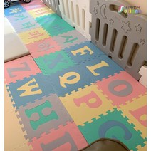 소리안나 파스텔 영어 퍼즐매트 30cm x 26p, 랜덤발송, 1세트