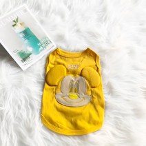 멍데이 강아지 입체 맨투맨 티셔츠, 옐로우