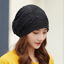 CNTCSM 빅 플라워 레이스 펀칭 두건 여름 슬림 방진 방풍 벨트
