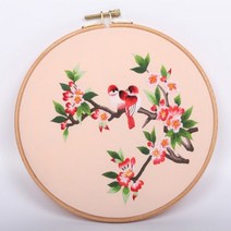 서양 자수 키트 diy 꽃 패턴 인쇄 후프 크로스 스티치 바느질 수제, 후프 키트 없음, 9