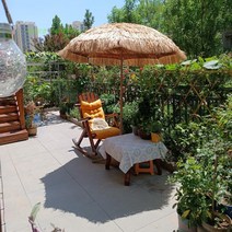 야외 밀짚 파라솔 카페 오두막 해변 리조트 그늘막, 2.4m 밀짚우산(우산꽂이) 249