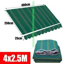 어닝천 방수 캔버스 스트라이프 방수원단 테라스 패브릭 트럭 가림막, Green Yellow Stripes, 4mx2.5m