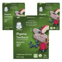 거버 티서스 젠틀 티씽 웨이퍼 4g, 혼합맛(블루베리/사과/비트), 48g, 3개