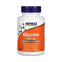 미국 나우푸드 Glycine 글리신 1000mg 100캡슐 2팩, 2개