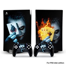 호환 PS5 디스크 에디션 콘솔 2개의 컨트롤러 커버 액세서리를 독극물 스파이더맨 광대 비, 1 건, Ps5dg-0393