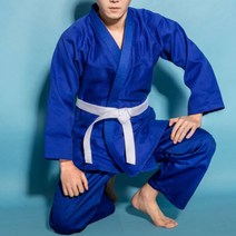 유도 주짓수 도복 유니폼 빅사이즈 옷, XXL, 파란색, 1개