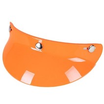 썬바이저 헬멧쉴드 교체 호환 오토바이 애호가를위한 34 오토바이 바이저 쉴드 3 스냅 디자인 오픈 페이스 바이저 선물, 솔리드 오렌지