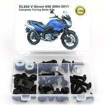 리터급 튜닝 디자인 커버 gp 순정스즈키 오토바이 완전 페어링 볼트 키트 DL650 V-Strom 2004-2011 용 차, 01 Black