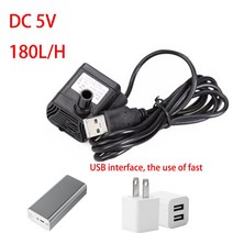 분수펌프 수중펌프 USB DC 5V 180L/H 소형 저소음 잠수정 워터 펌프 분수 애완 동물 물 디스펜서 흙없는, 01 Black