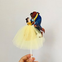 쁘아 생일 파티 용품 디즈니 공주 케익 토퍼, 1개, 미녀와야수