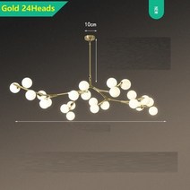 루이스폴센 ph5 버섯조명 취짐등 현대 led 포스트 모던 유리 공 펜던트 샹들리에 블랙 골드 분기 스타일 천장 조명 거실 식당 침실 조명기구, 골든 24헤드, 15cm 막대, 따뜻한 화이트