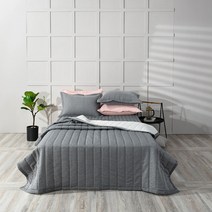 랑방하우스 시원한 선염시어서커 여름홑이불 누빔이불, 다크그레이