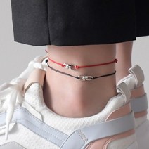 딩동샵 팬던트 실크 패브릭 남자 여자 실 팔찌 발찌