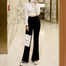 여자 옆트임 슬랙스 부츠컷 데일리 롱 팬츠