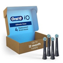 IO 시리즈 얼티밋 클린 교체용 브러시 헤드 Oral-B iO 시리즈 전동 칫솔용 블랙 (4팩), (Pack of 4), Black